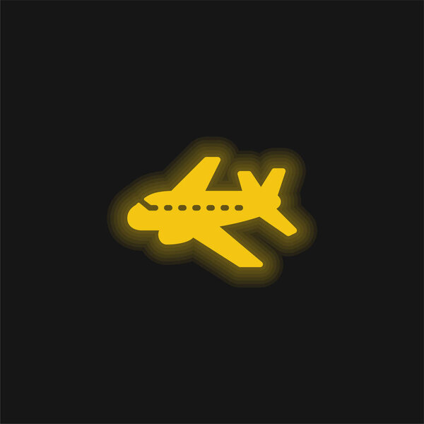 Желтый светящийся неоновый значок