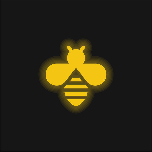 Желтый светящийся неоновый значок