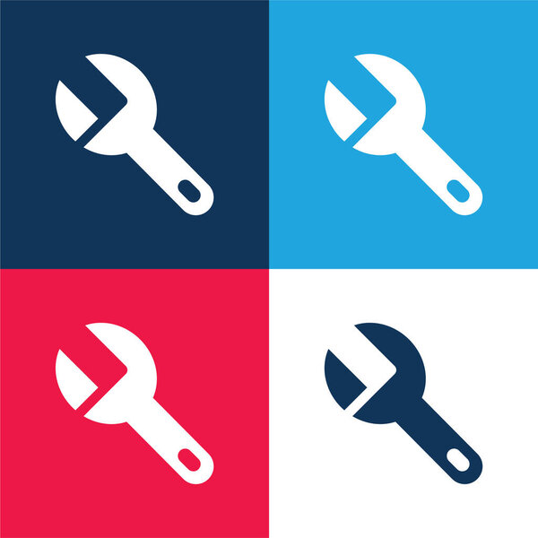 Big Wrench blue and red four color minimal icon set