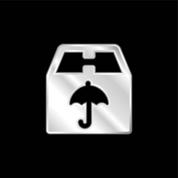 Box silver plated metallic icon