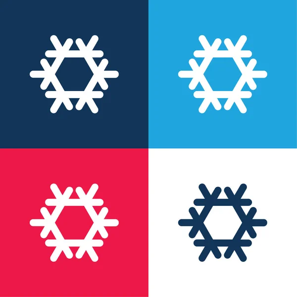 Klimaanlage Blau Und Rot Vier Farben Minimales Symbol Set — Stockvektor