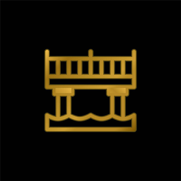 Позолоченная икона моста или вектор логотипа