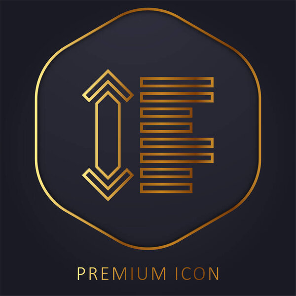 Between golden line premium logo or icon