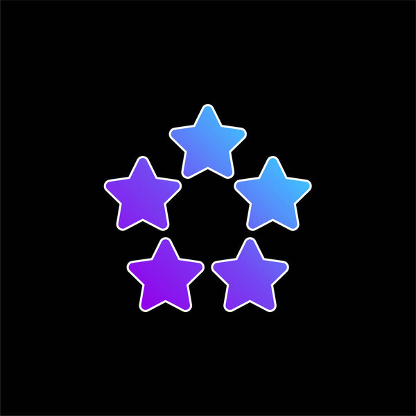 5 Stars blue gradient vector icon
