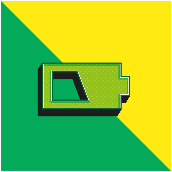 Battery Green and yellow modern 3d vector icon logo