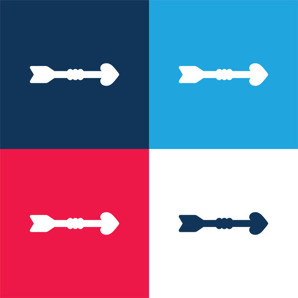 Arrow blue and red four color minimal icon set