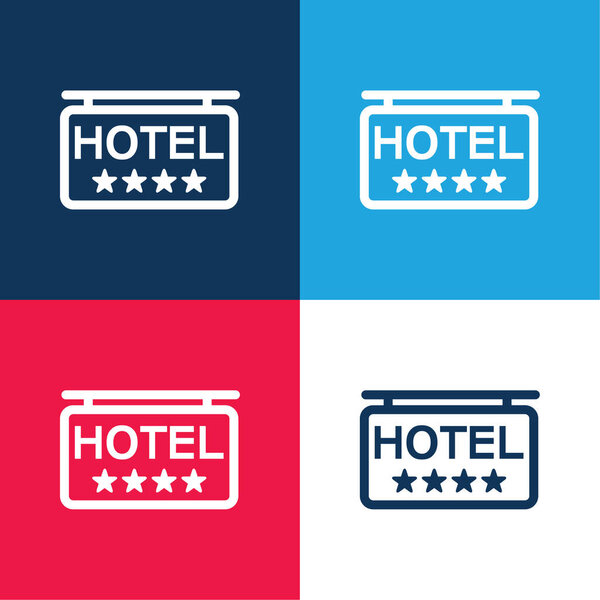 Четырехзвёздочная гостиница: синий и красный