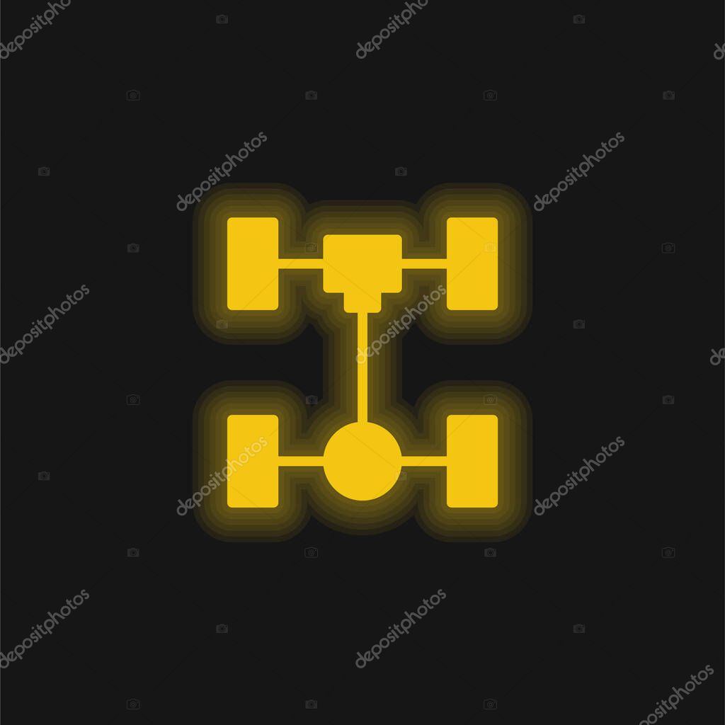 Axle yellow glowing neon icon