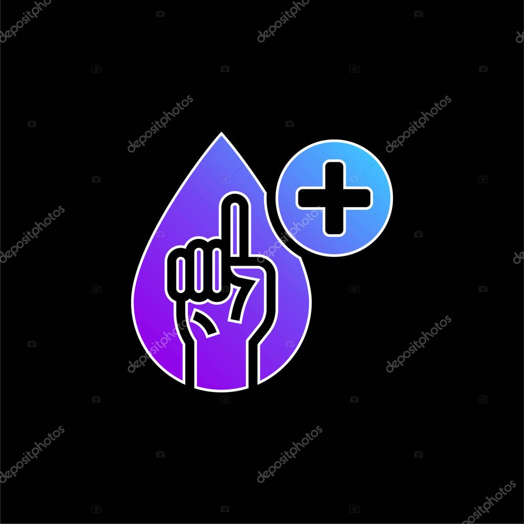 Blood Test blue gradient vector icon