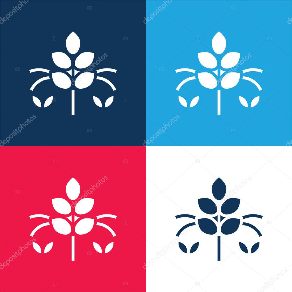 Agronomy blue and red four color minimal icon set