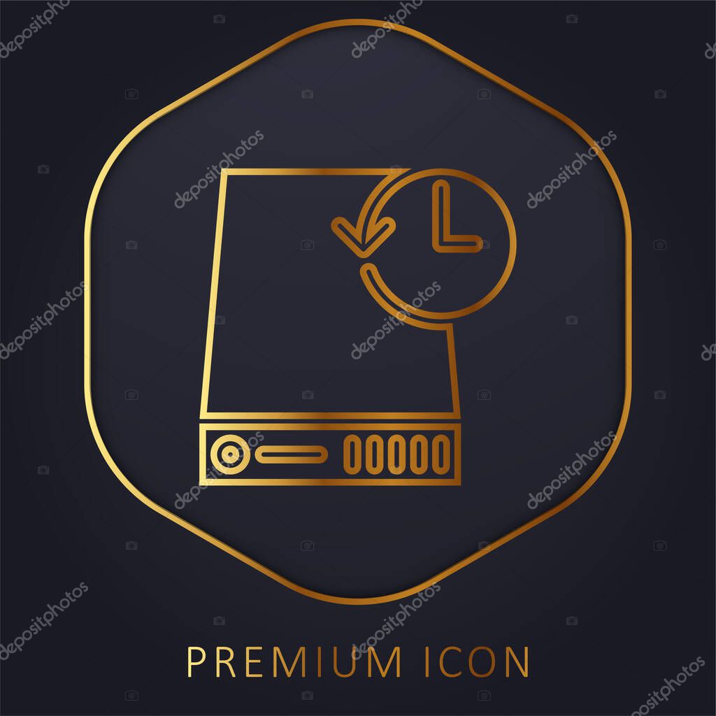 Backup golden line premium logo or icon