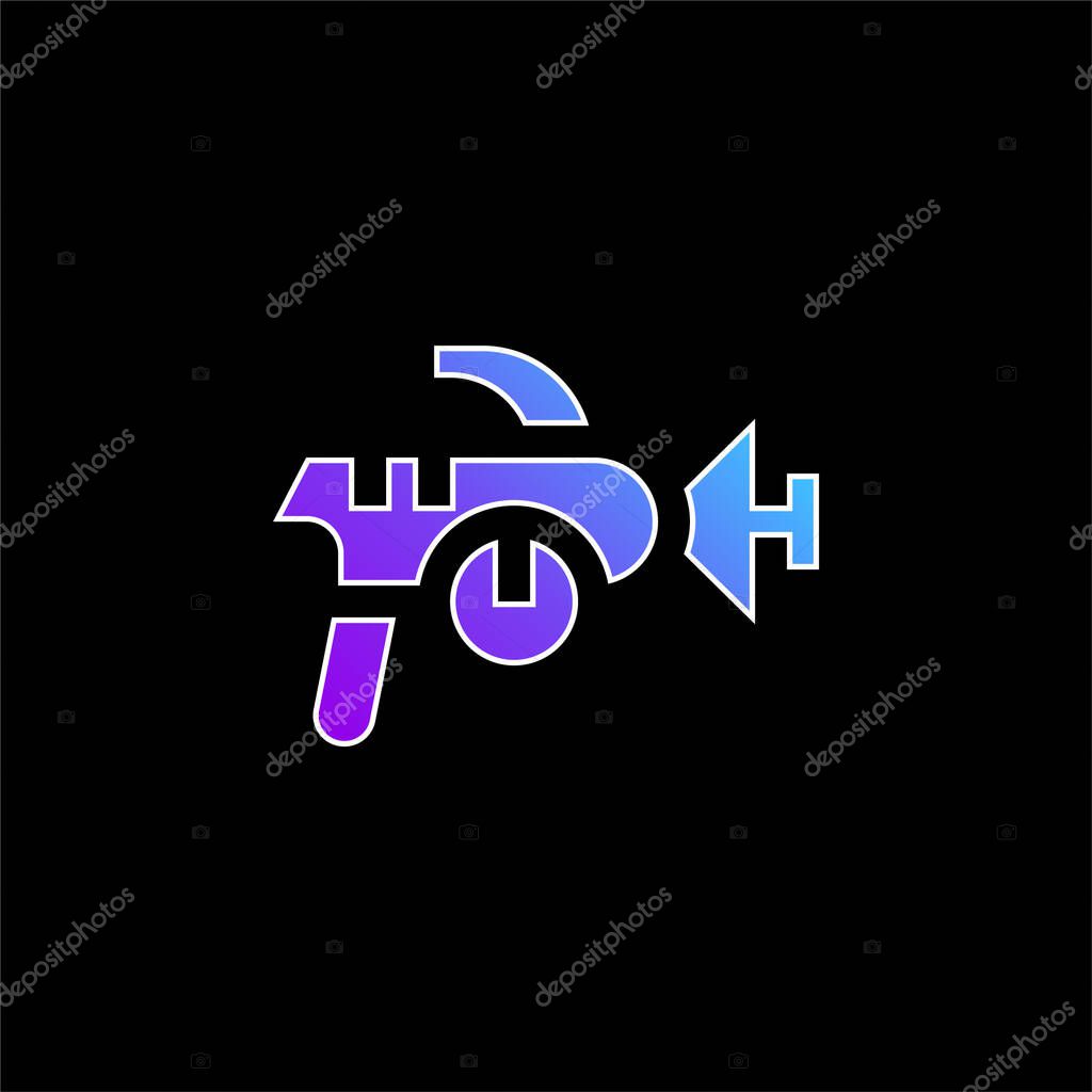 Blaster blue gradient vector icon