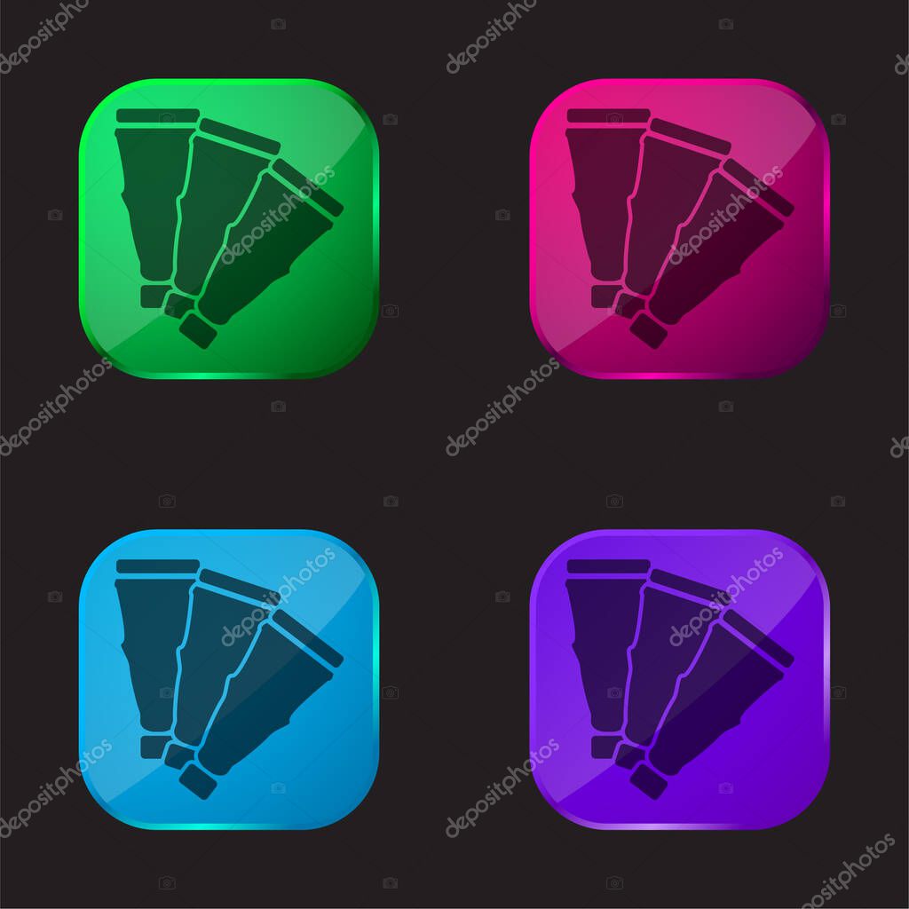 Art Piece Like A Fan four color glass button icon