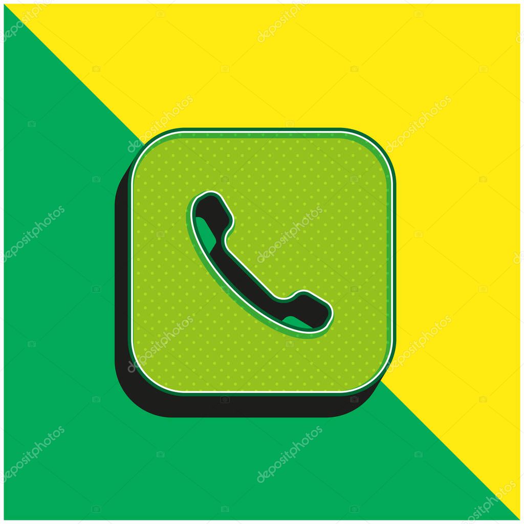 Apple Green and yellow modern 3d vector icon logo