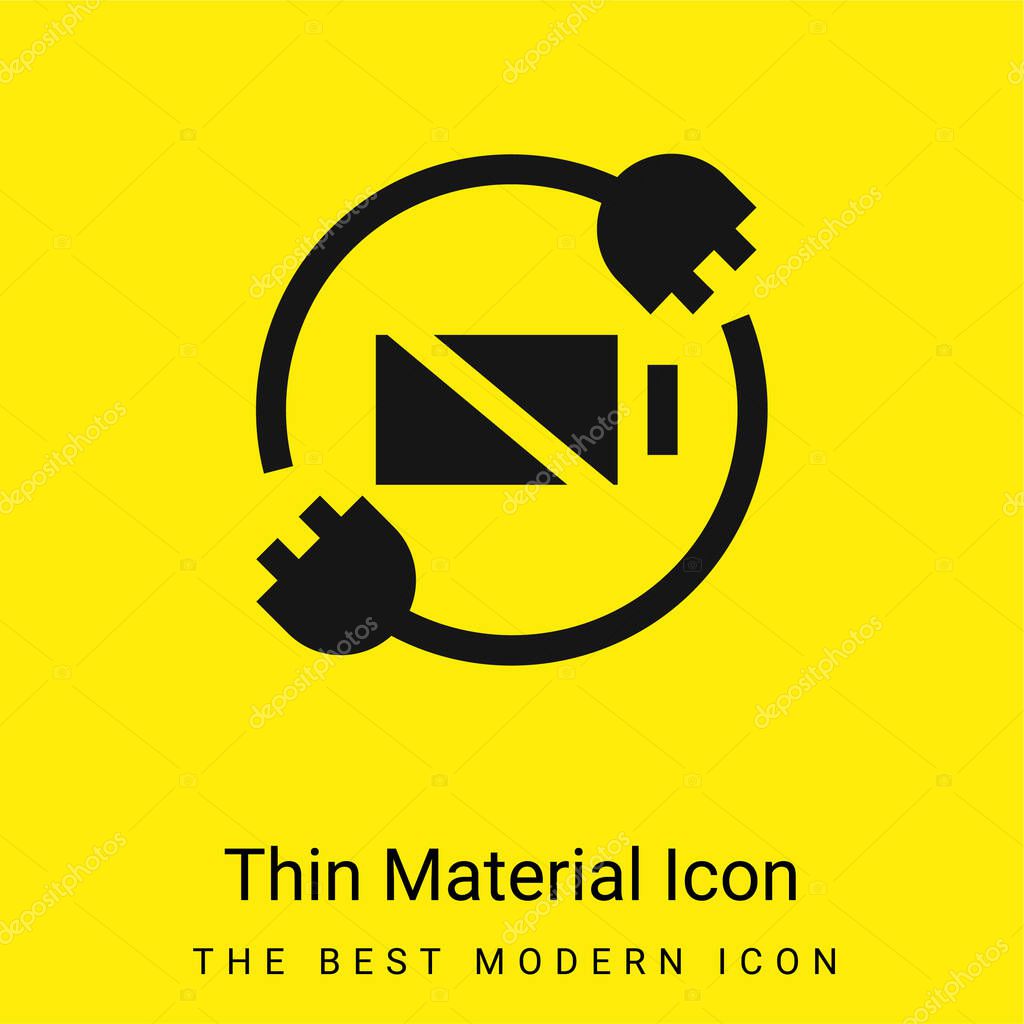 Battery Status minimal bright yellow material icon