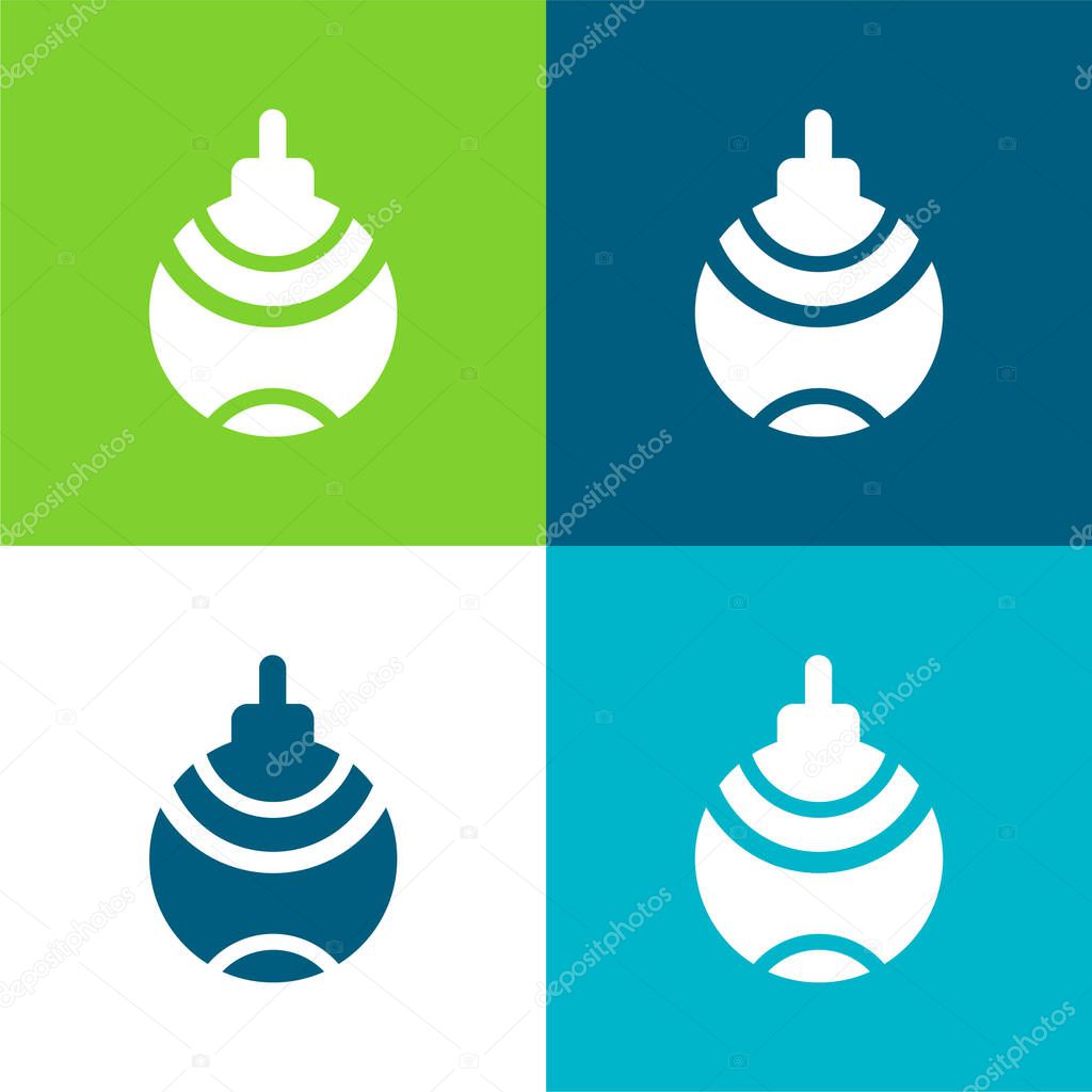 Bauble Flat four color minimal icon set