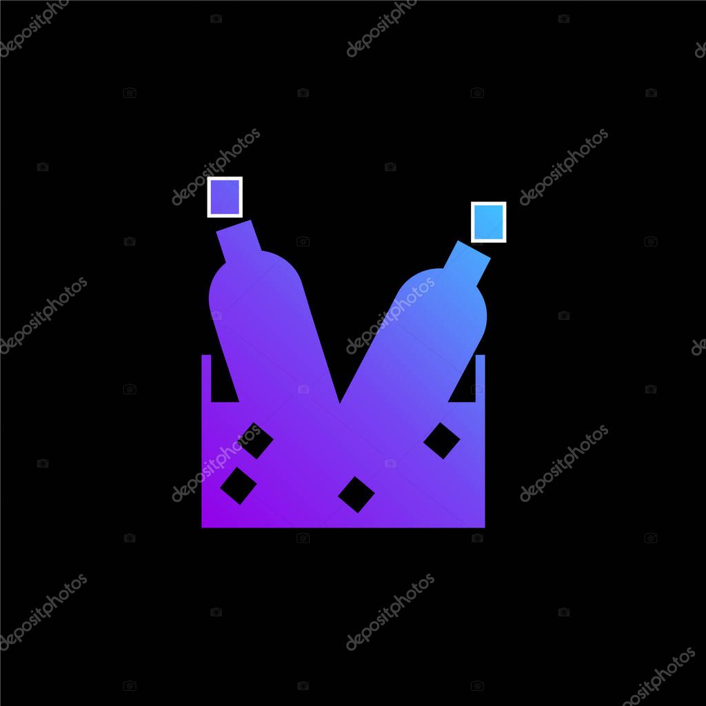 Bottles With Ice Cubes blue gradient vector icon
