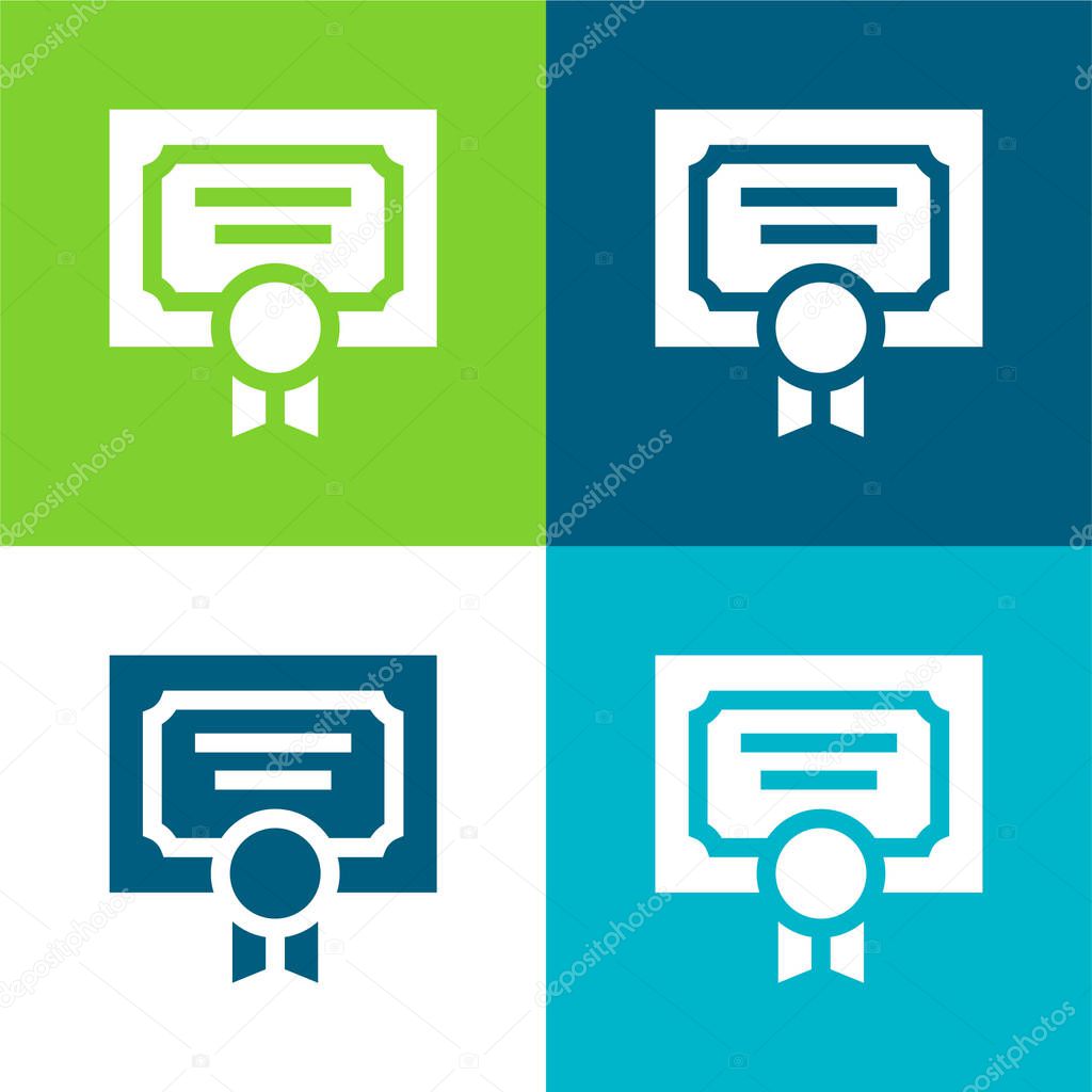 Award Flat four color minimal icon set