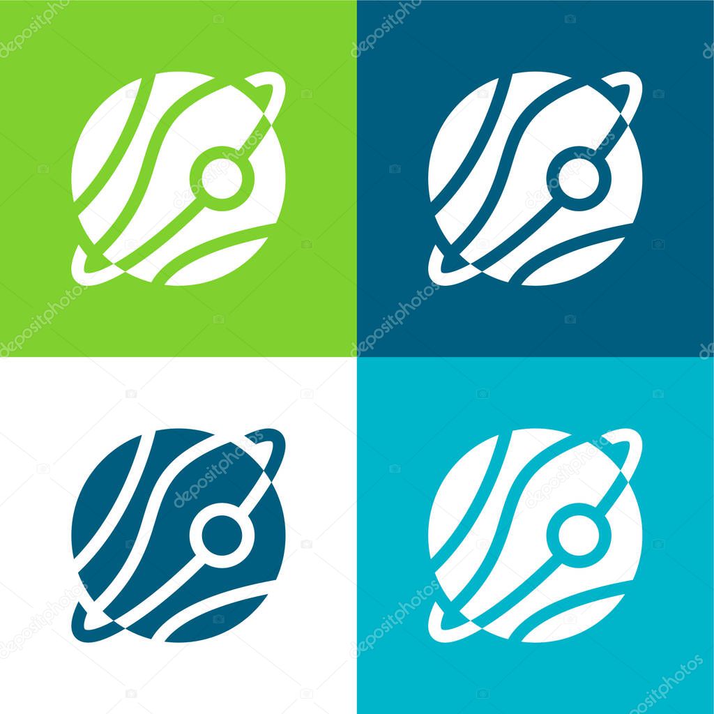 Astronomy Flat four color minimal icon set