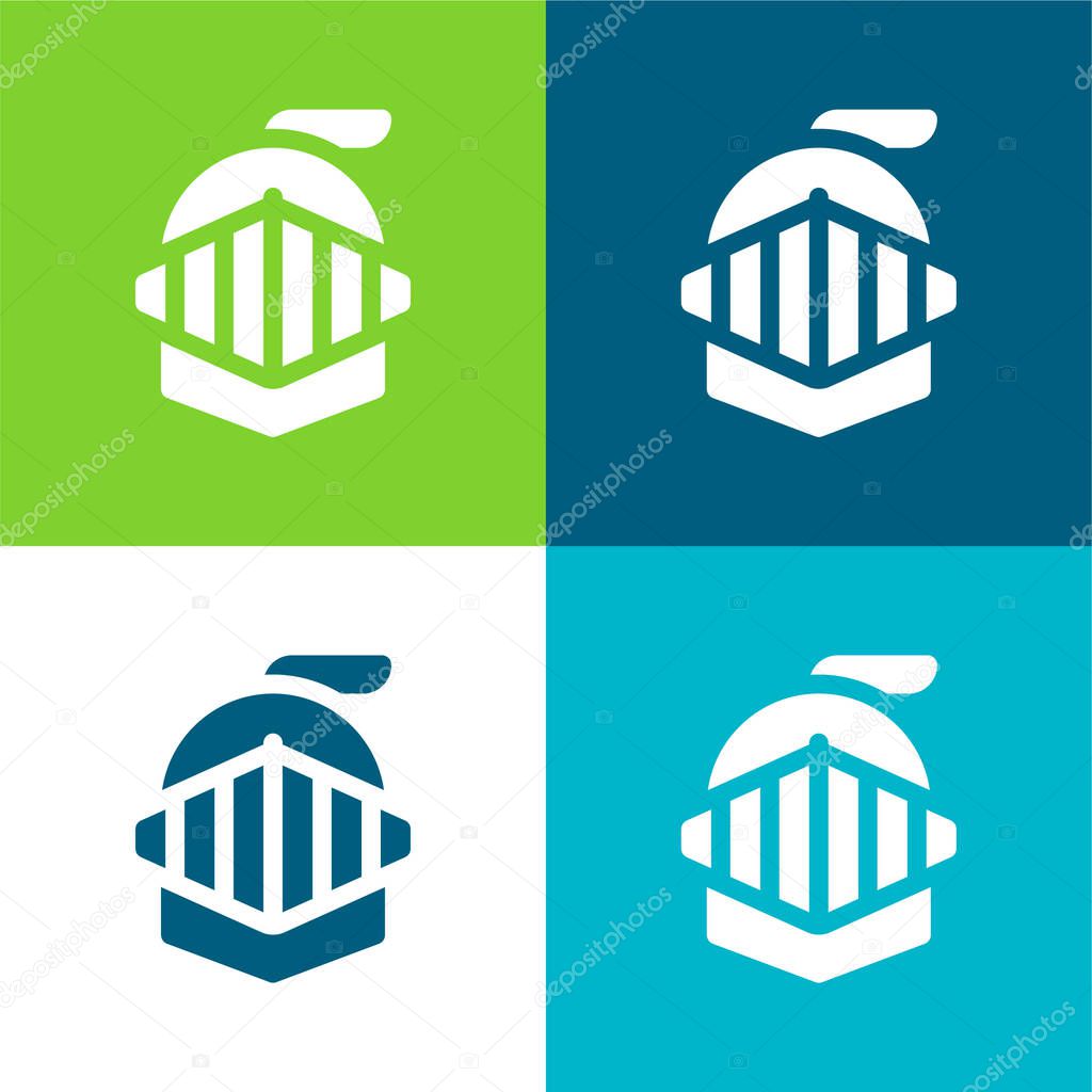 Armor Flat four color minimal icon set