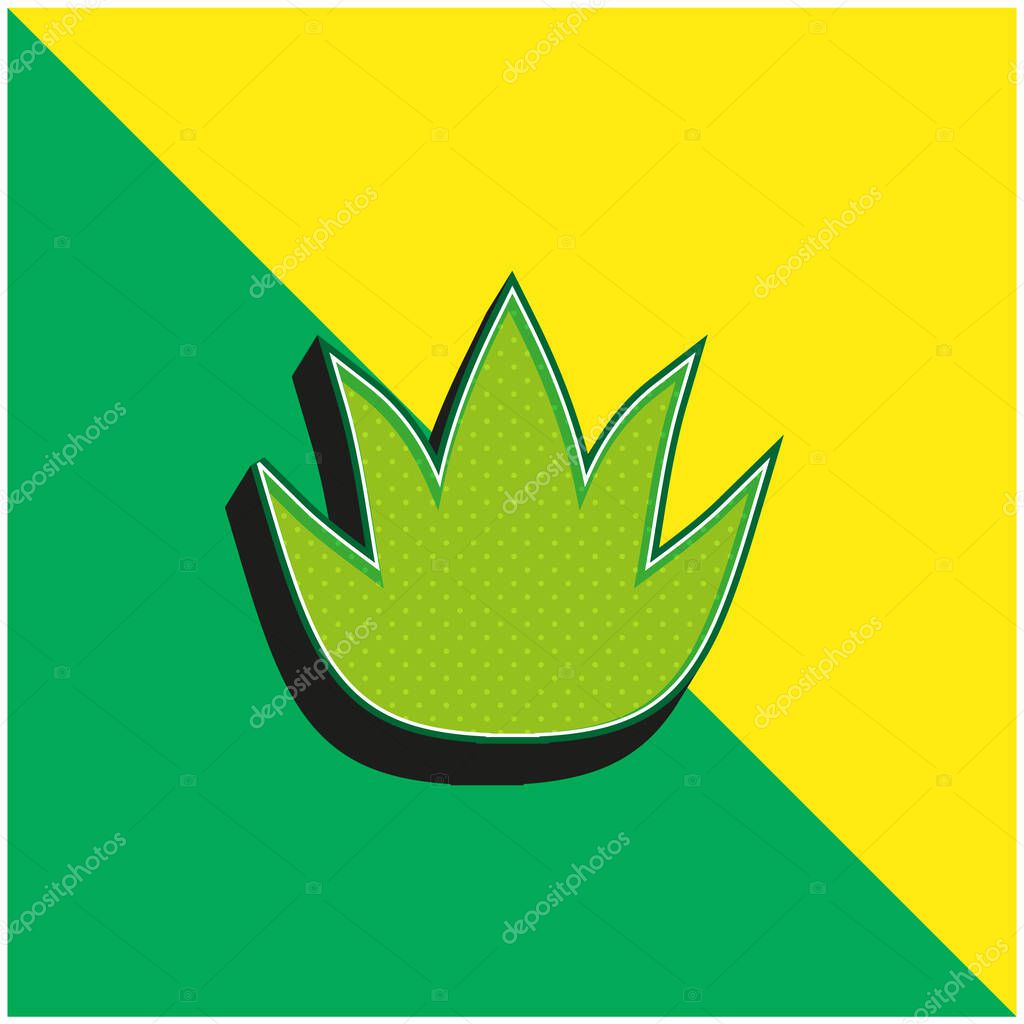 Aloe Vera Green and yellow modern 3d vector icon logo