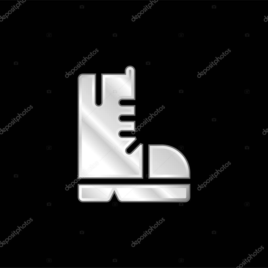 Boots silver plated metallic icon