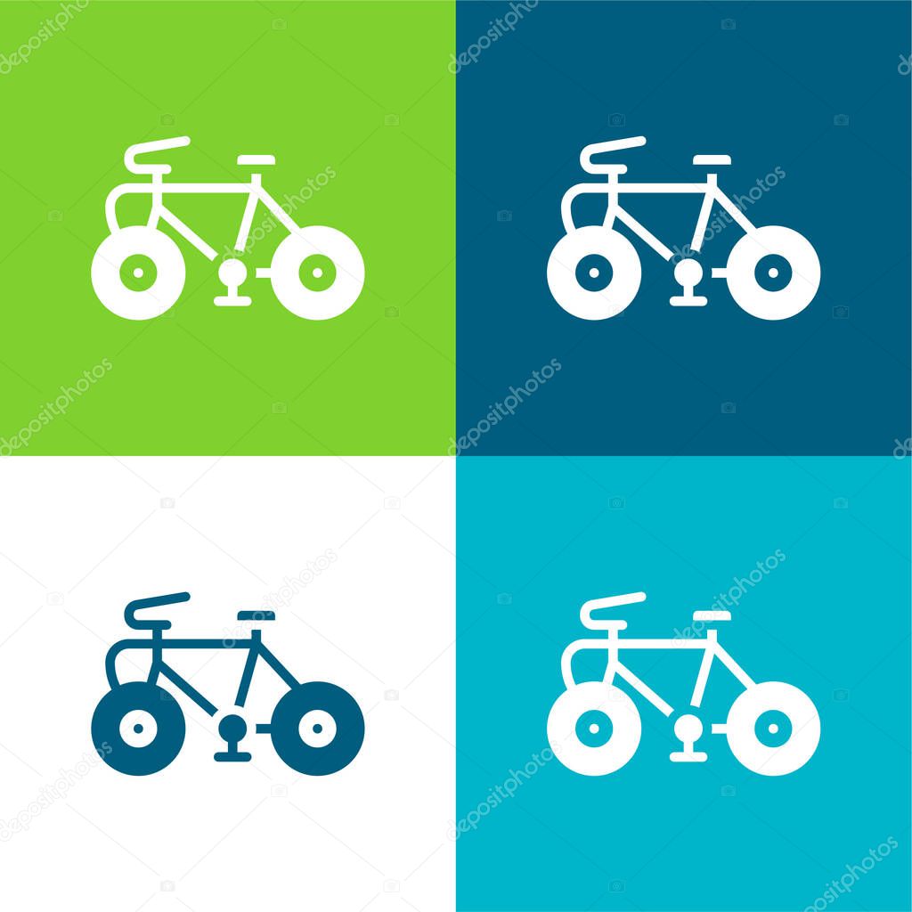 Bicycle Flat four color minimal icon set