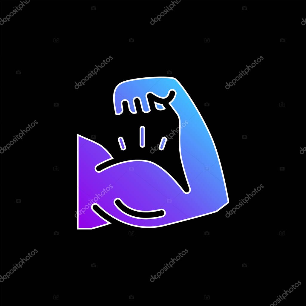 Bodybuilding blue gradient vector icon