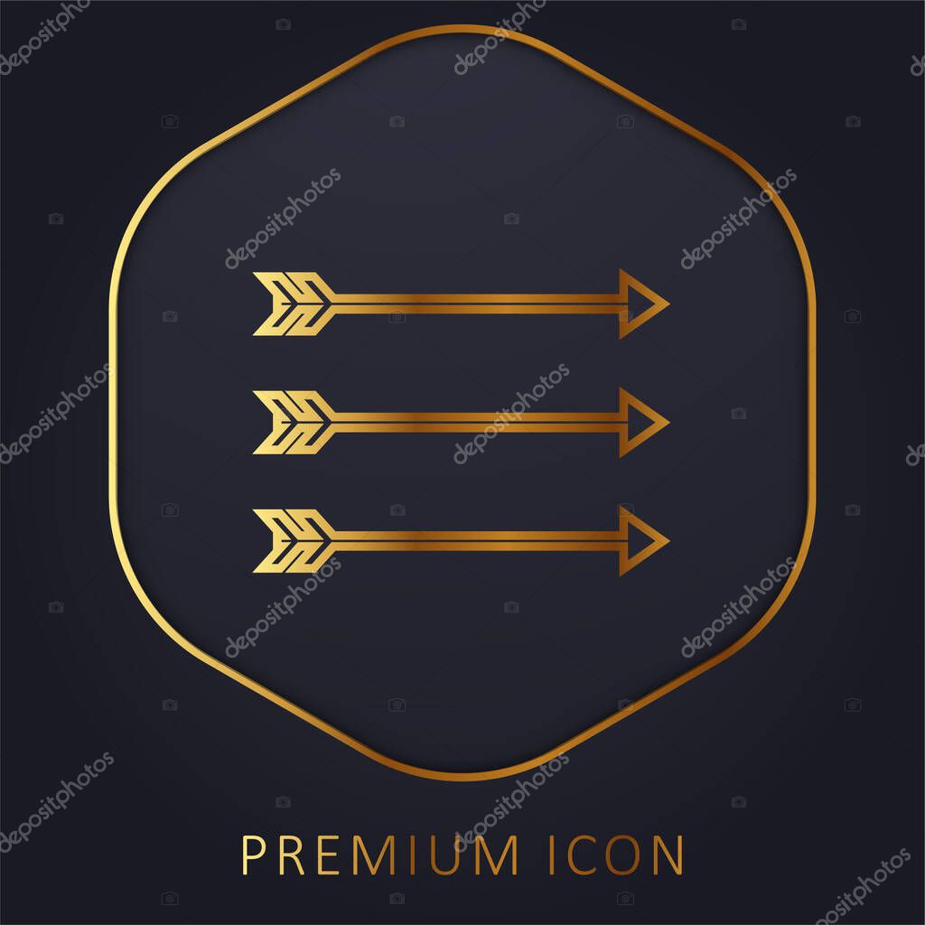 Arrows golden line premium logo or icon