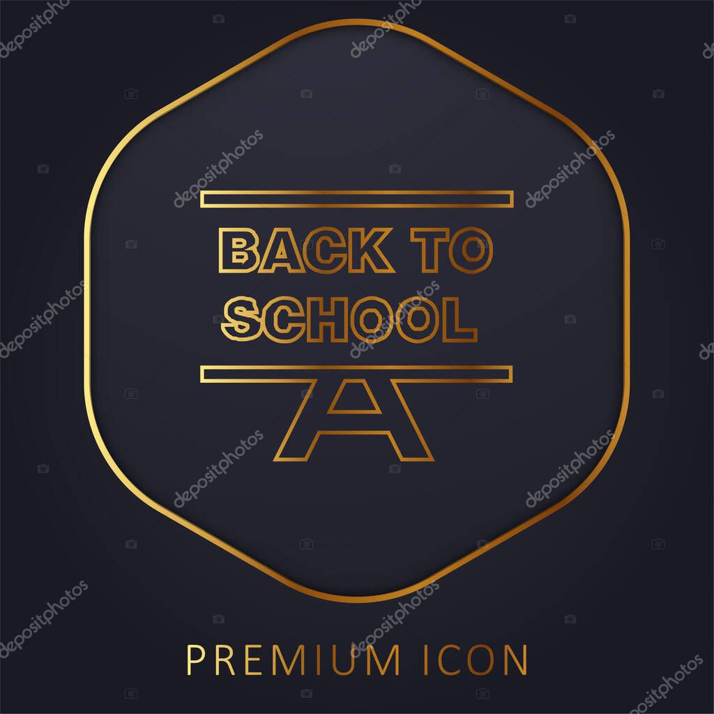 Back To School golden line premium logo or icon