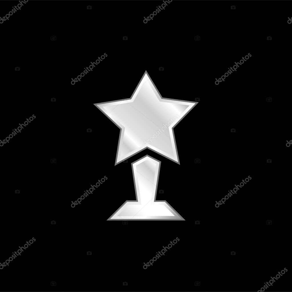 Award silver plated metallic icon