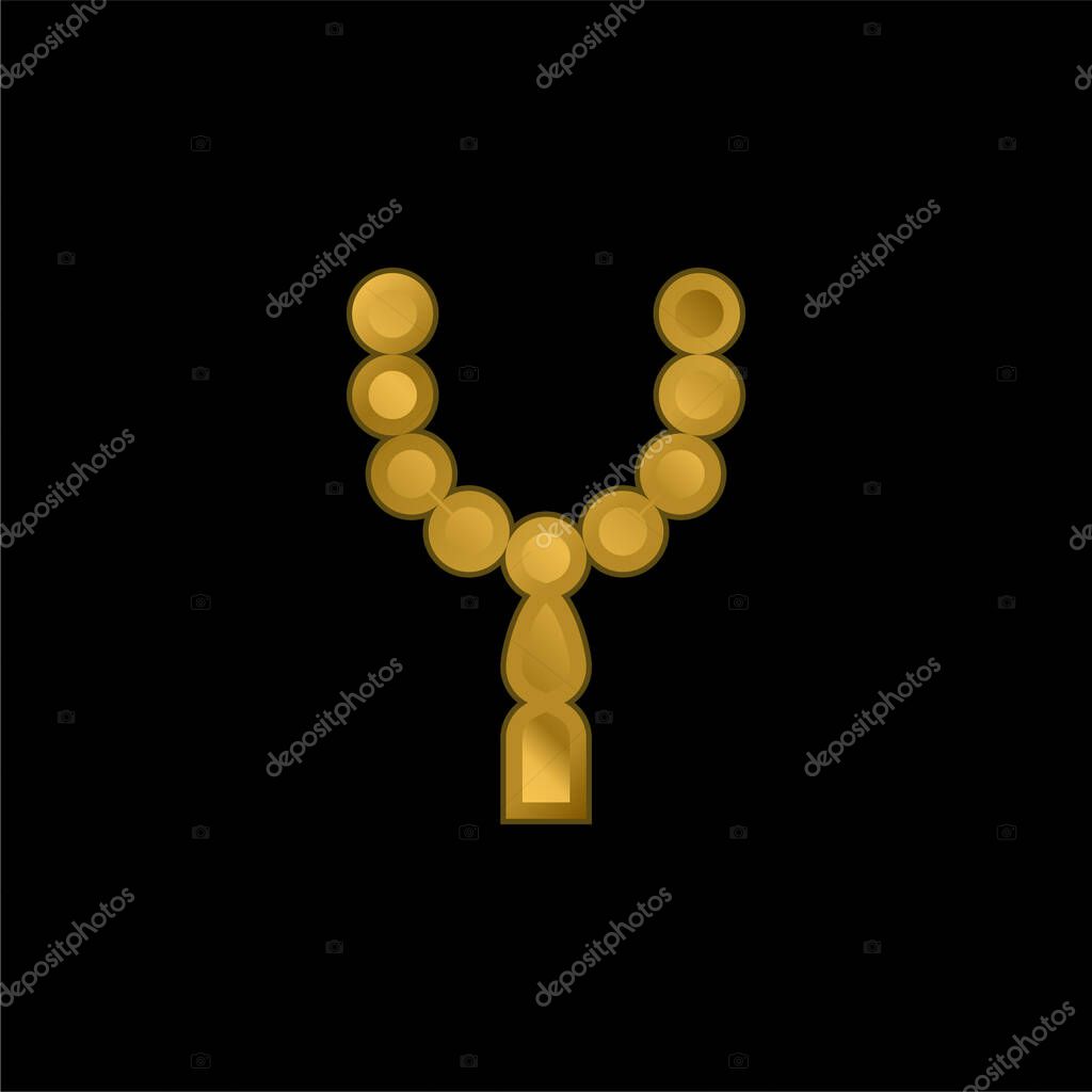 Beads gold plated metalic icon or logo vector