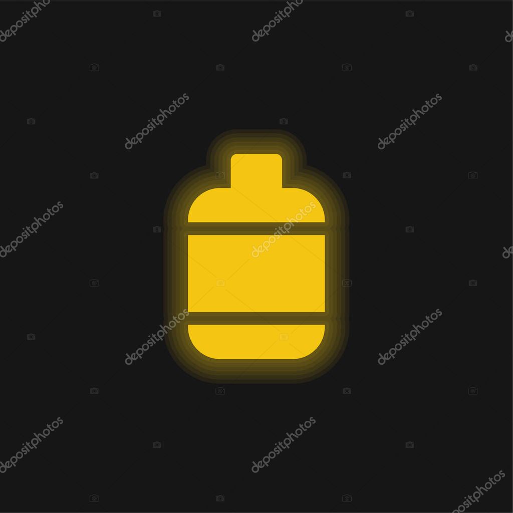 Bottle yellow glowing neon icon