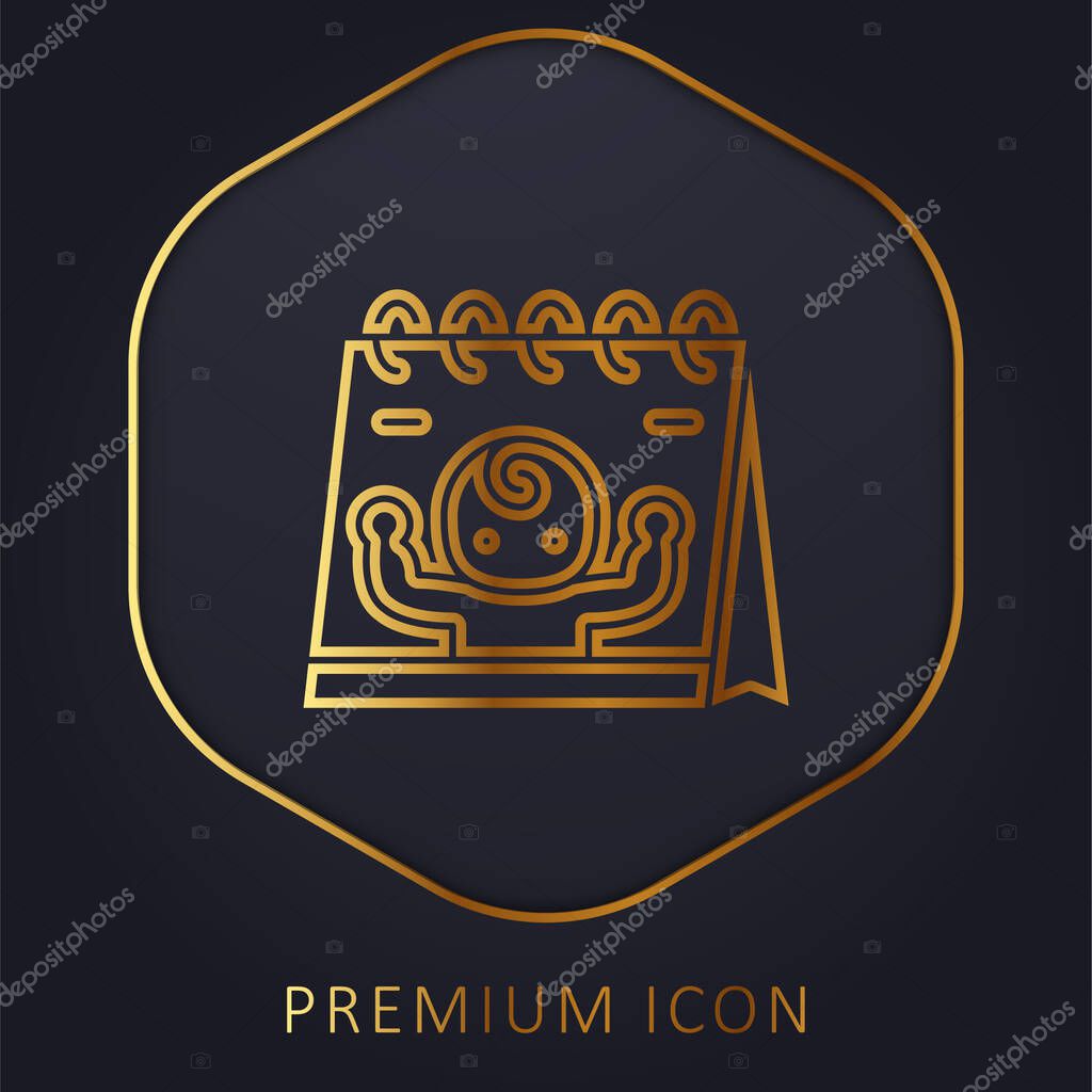 Born golden line premium logo or icon
