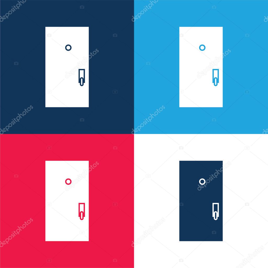 Black Door blue and red four color minimal icon set
