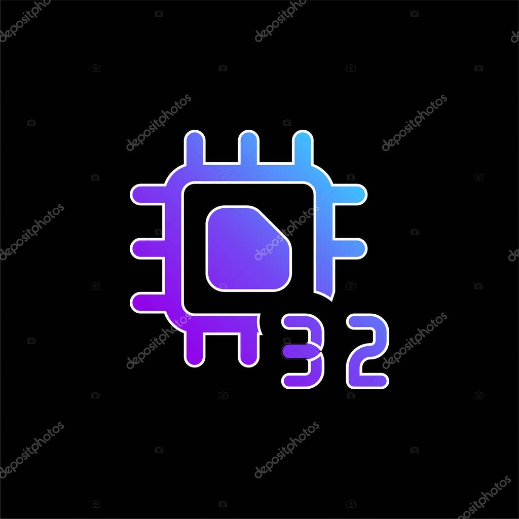 32 Bit blue gradient vector icon