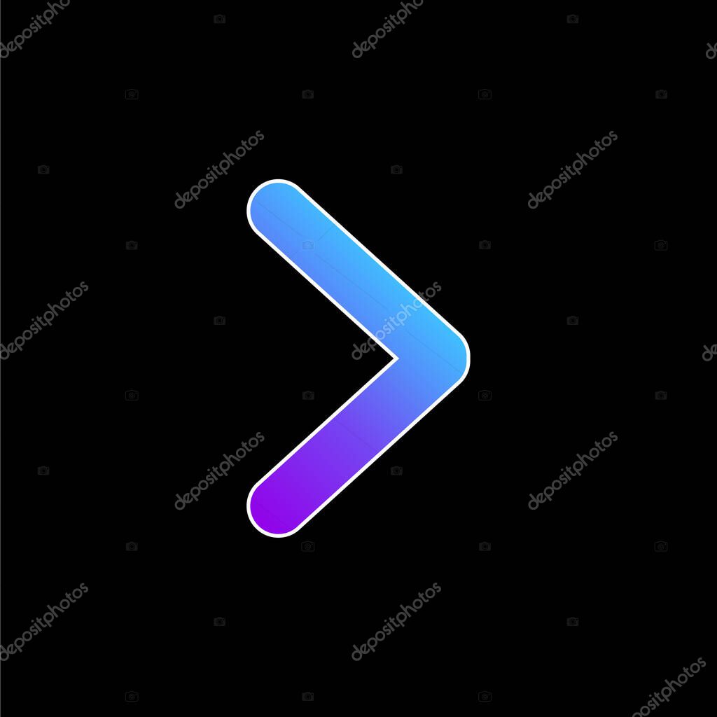Arrow Angle Pointing To Right blue gradient vector icon
