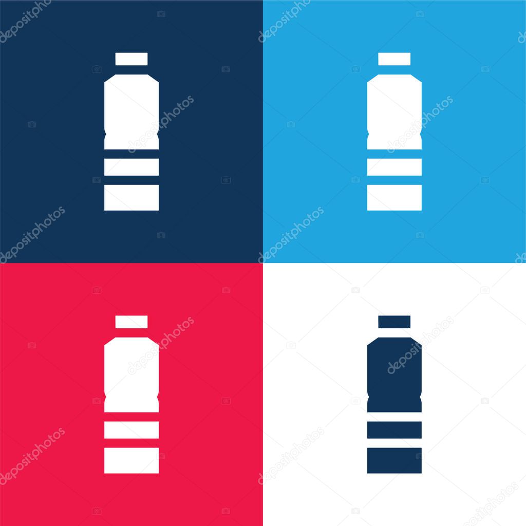 Bottle blue and red four color minimal icon set