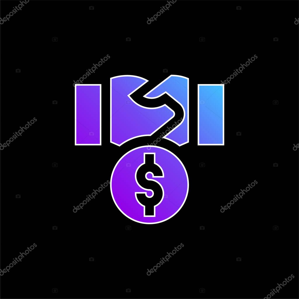 Bribery blue gradient vector icon