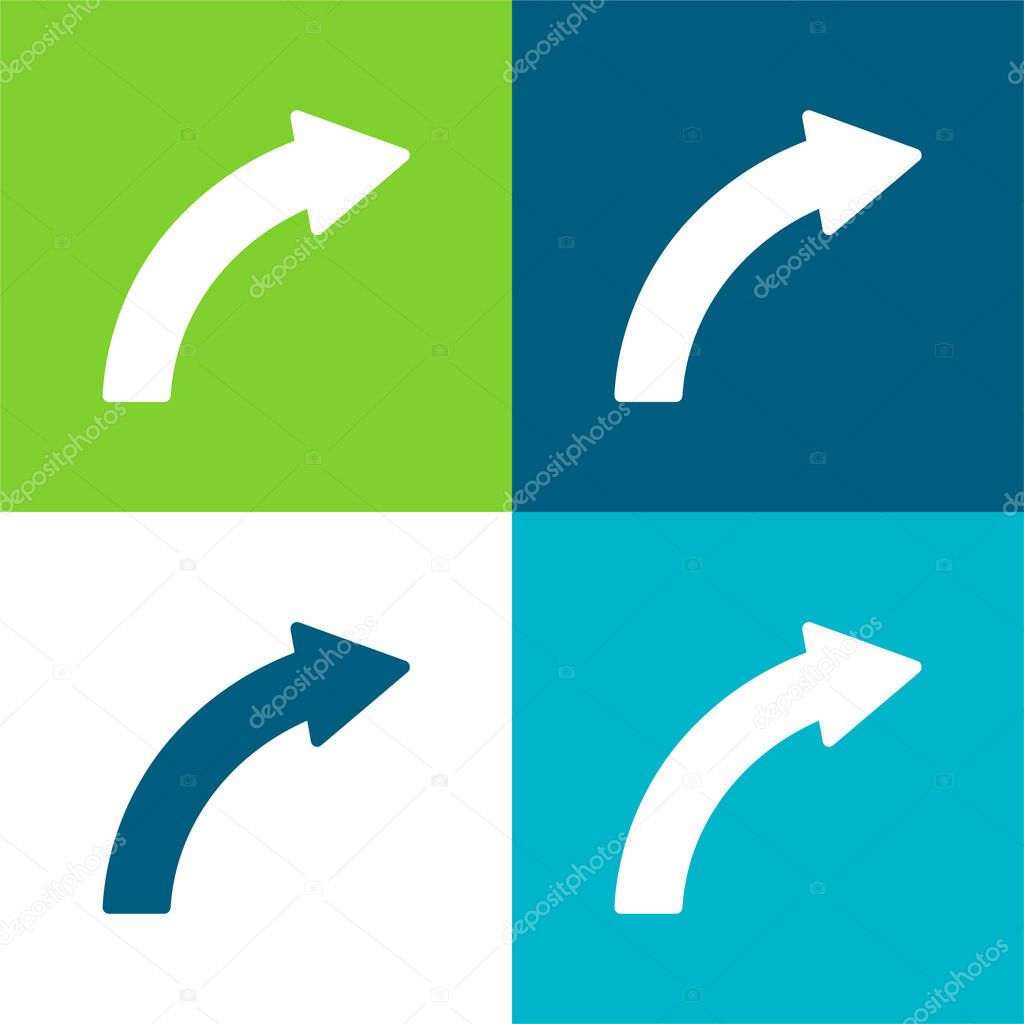 Ascending Arrow Flat four color minimal icon set