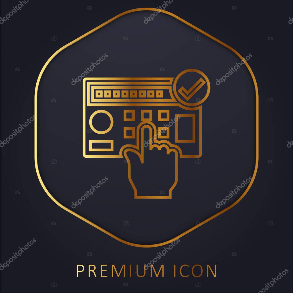 Alarm System golden line premium logo or icon