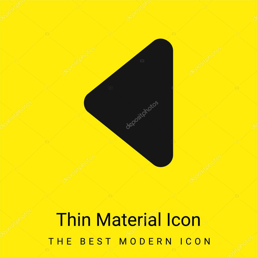 Black Triangular Arrowhead Pointing To Left Direction minimal bright yellow material icon