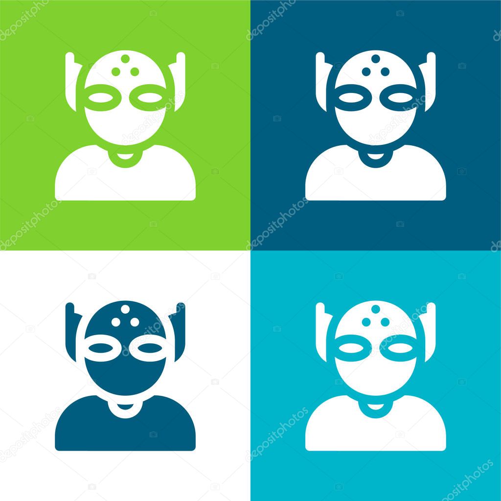 Alien Flat four color minimal icon set