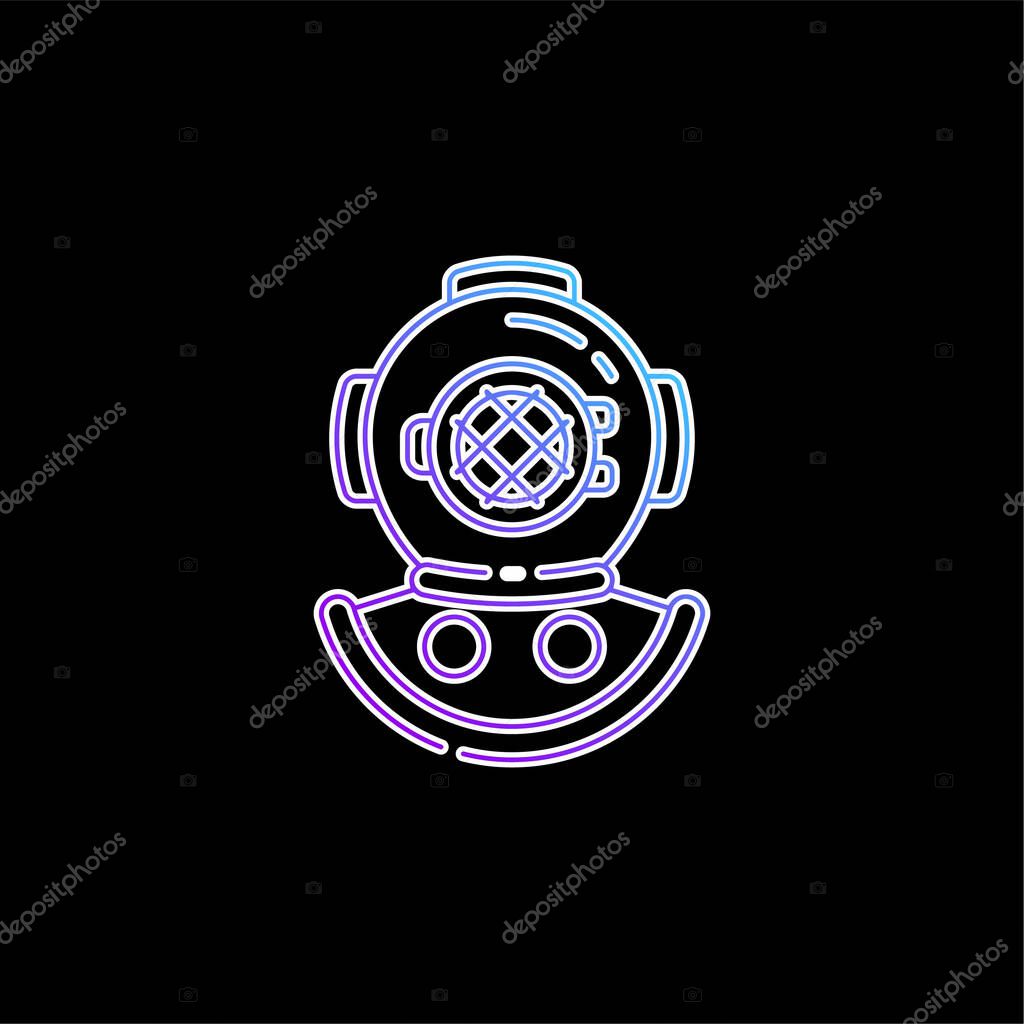 Aqualung blue gradient vector icon