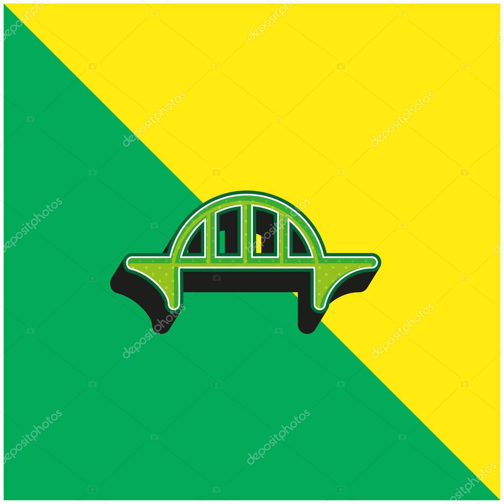 Bridge Green and yellow modern 3d vector icon logo