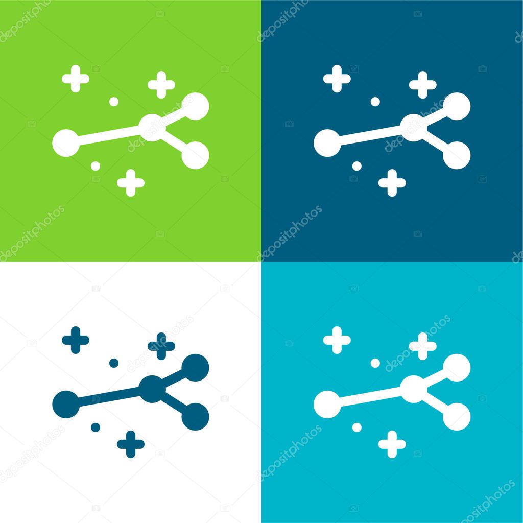 Arrow Flat four color minimal icon set