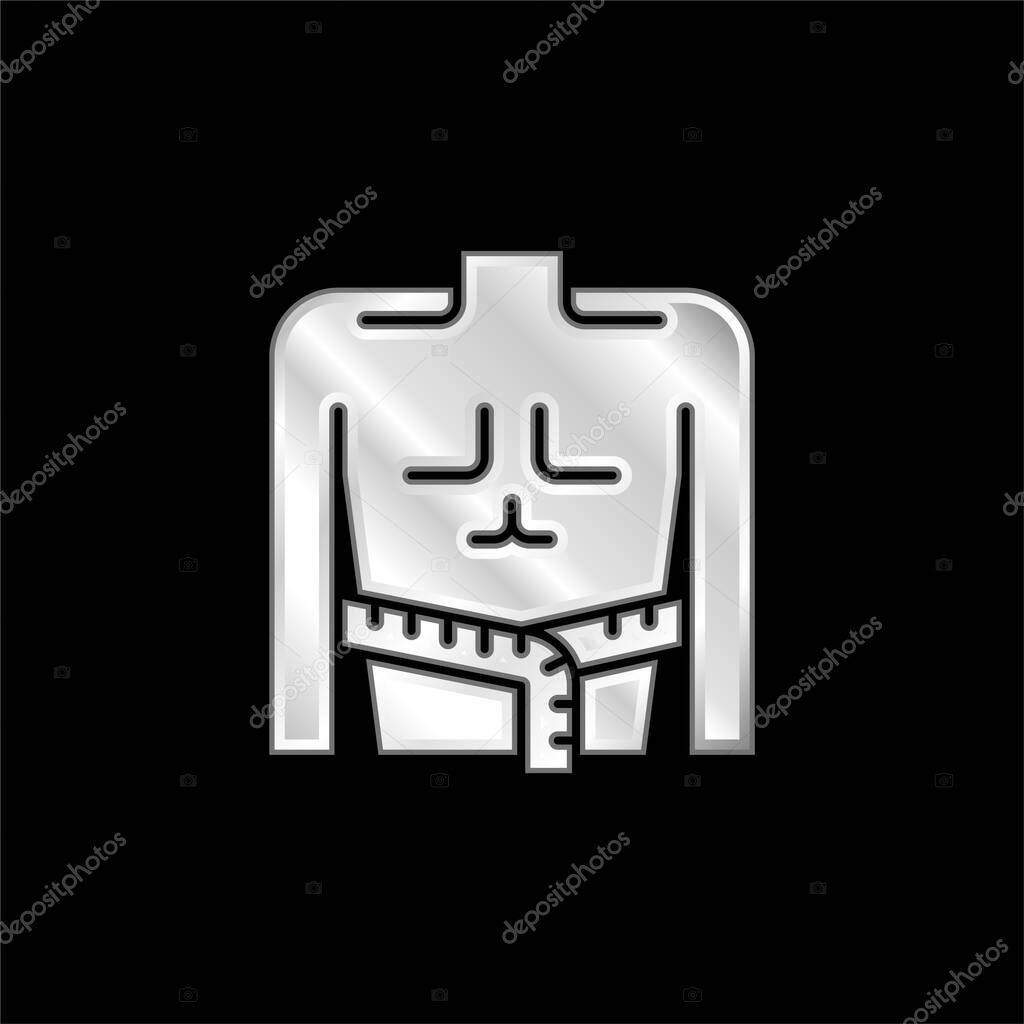 Body Mass silver plated metallic icon