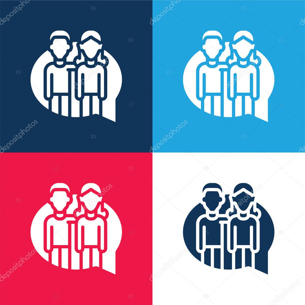 Advice blue and red four color minimal icon set