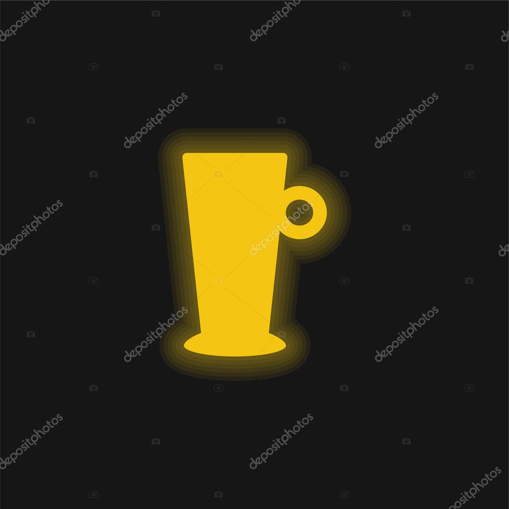 Big Cup yellow glowing neon icon