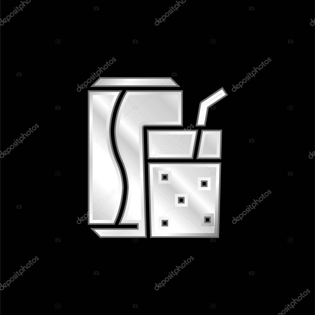 Beverage silver plated metallic icon